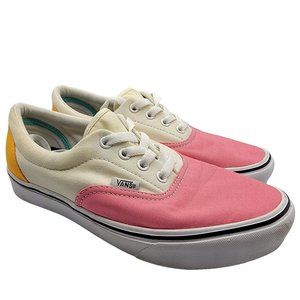 Vans ComfyCush Womens 7.5 Low Pink White Yellow Skateboarding Casual Sneakers